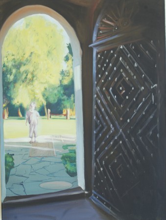 Csarodai templomkapu 80x60cm olaj vászon